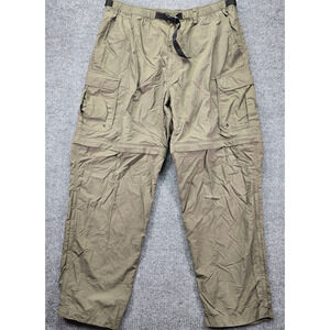 Rei Co-op Sahara Pants Mens XL Olive Convertible Hiking Nylon Belted Gorpcore